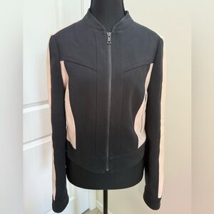 BCBGMaxAzria black and pink zip up top